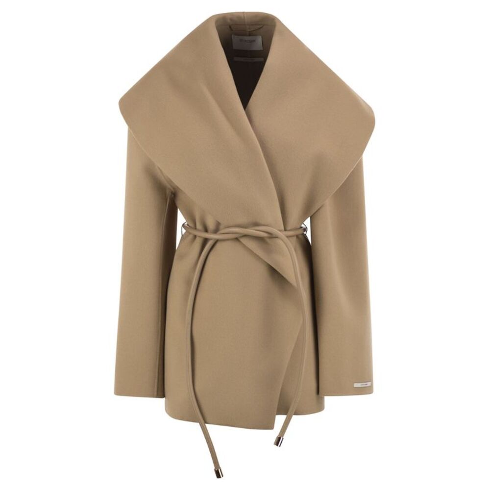 Sportmax Women Spxuguale - Wrap Short Coat In Virgin Wool